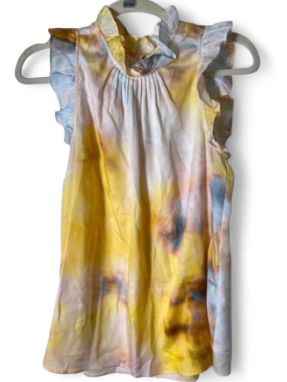 Marie Oliver Silk Watercolor Ruffle Blouse SZ M NWOT